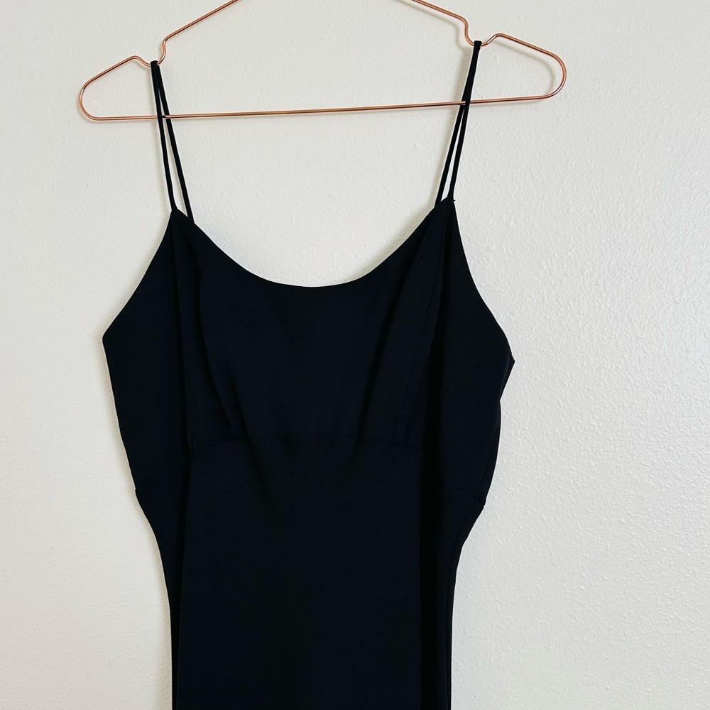 Vintage Hampton Nites Black Slip Evening Gown Spaghetti Strap Maxi Dress - Picture 6 of 8